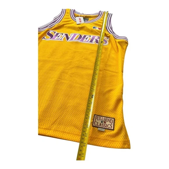 Full Send All Star Basketball Yellow Lakers Style Jersey Nelk Boys Men’s Size XL